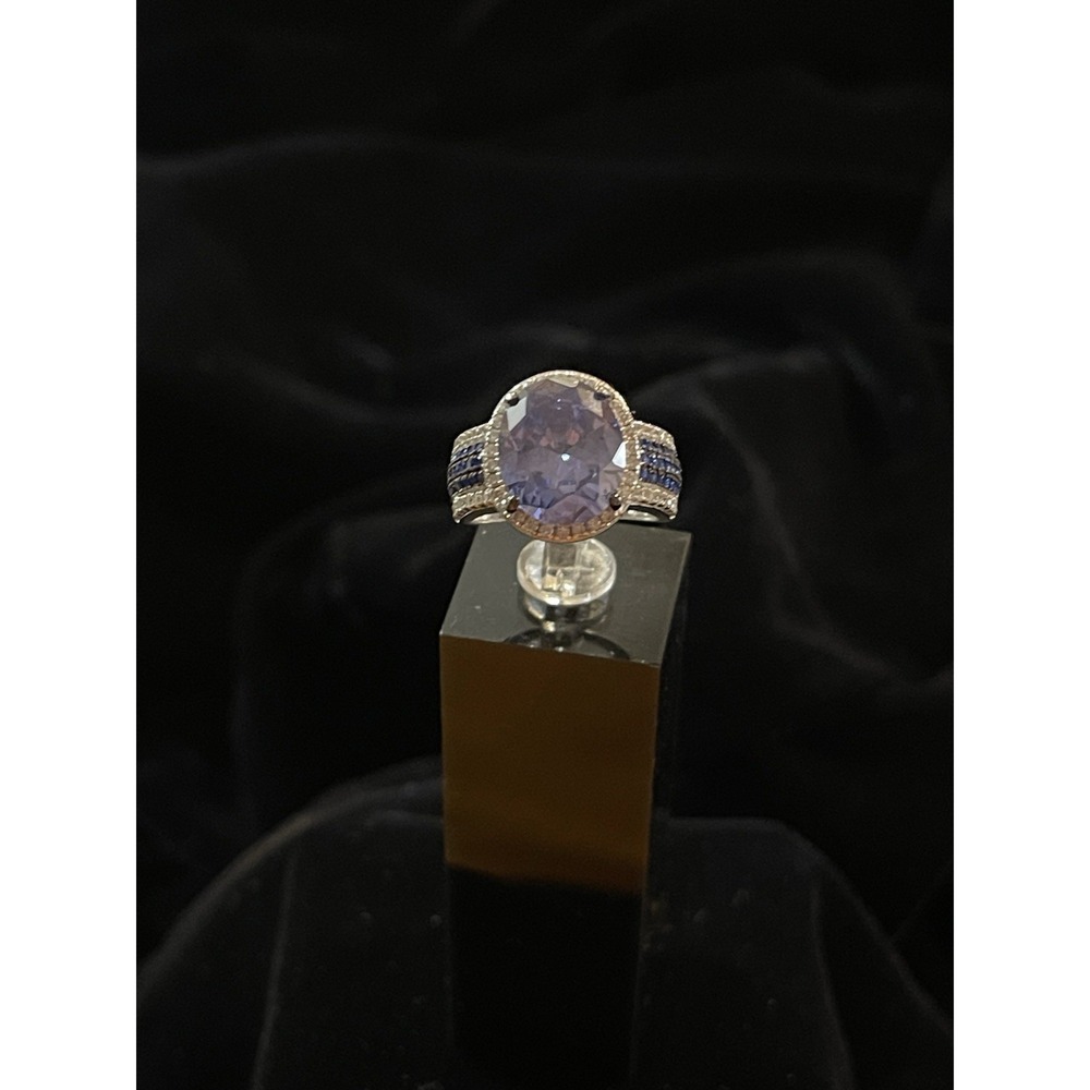 JTV FZN 9.25 Sterling Silver Purple Tanzanite CZ Ring Size 5 - Picture 8 of 11